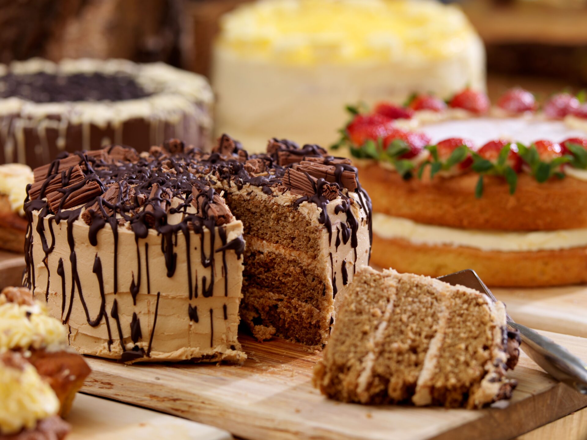 Selection of cakes