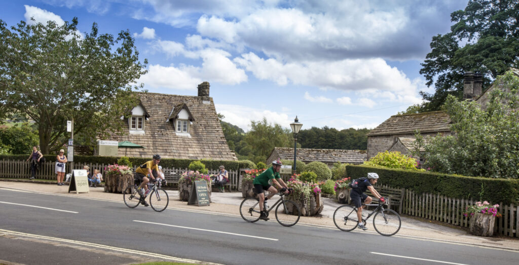 Tea room with cyclists