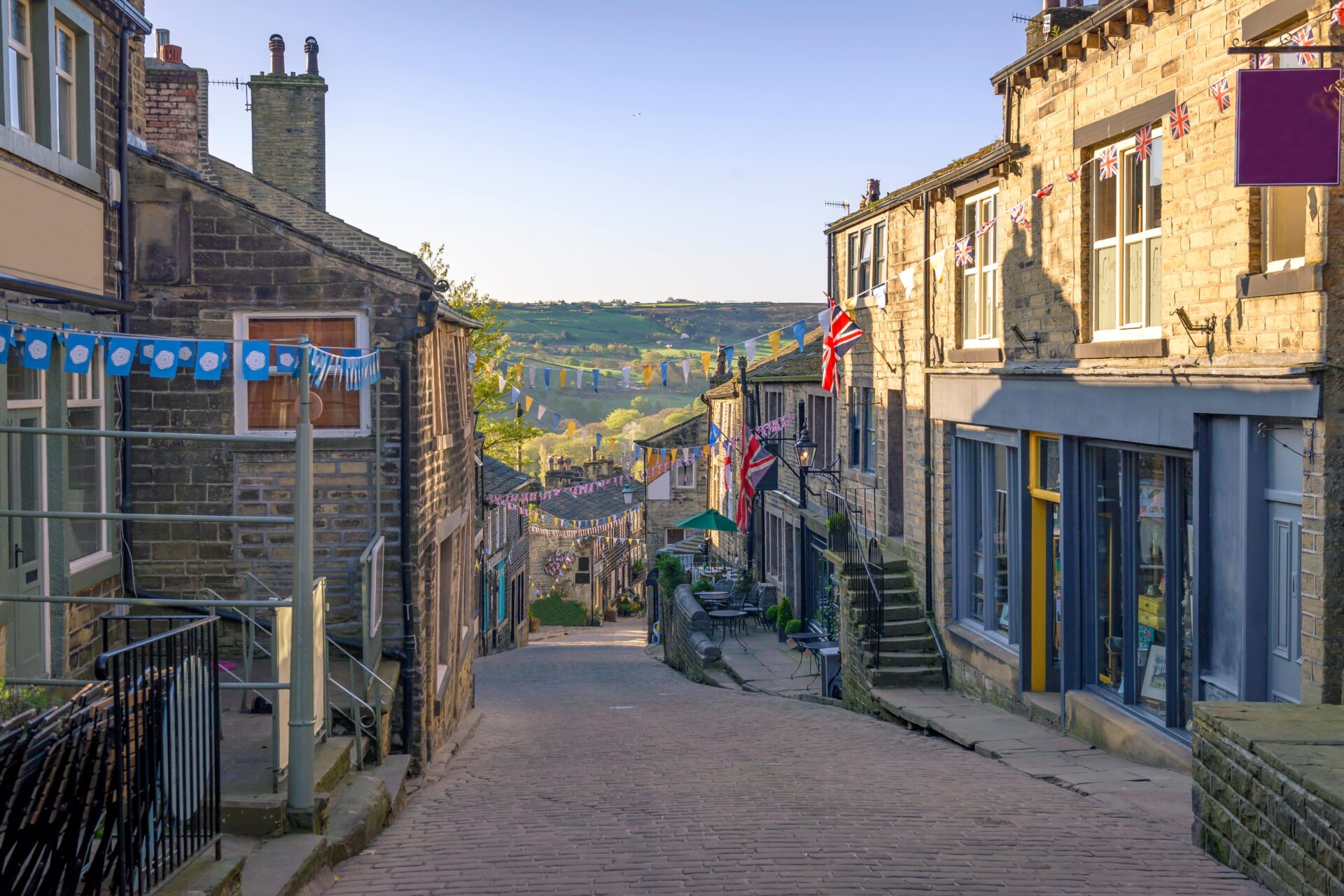 The old ancient village, with traditional houses lining the cobbled street.