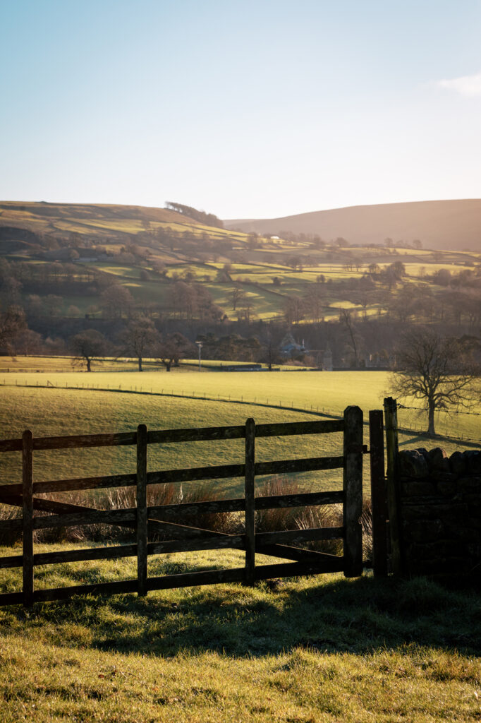 View over the Yorkshire Dales at sunrise.
