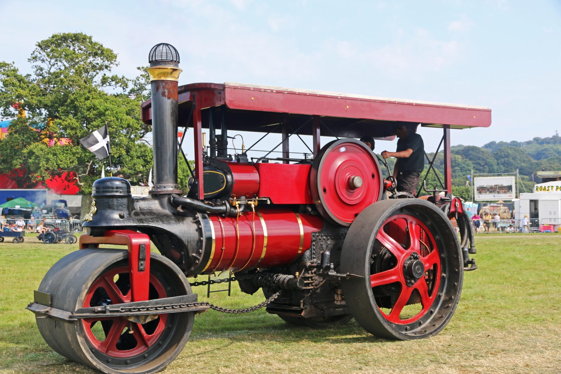 Traction engine in a field