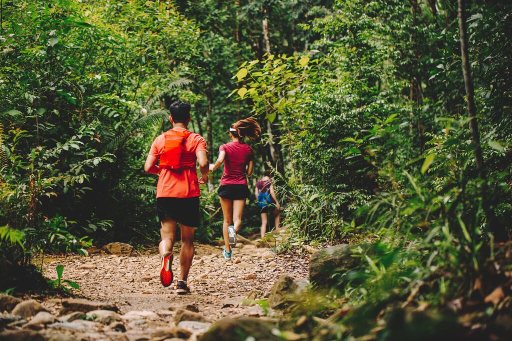 Running in the woods
