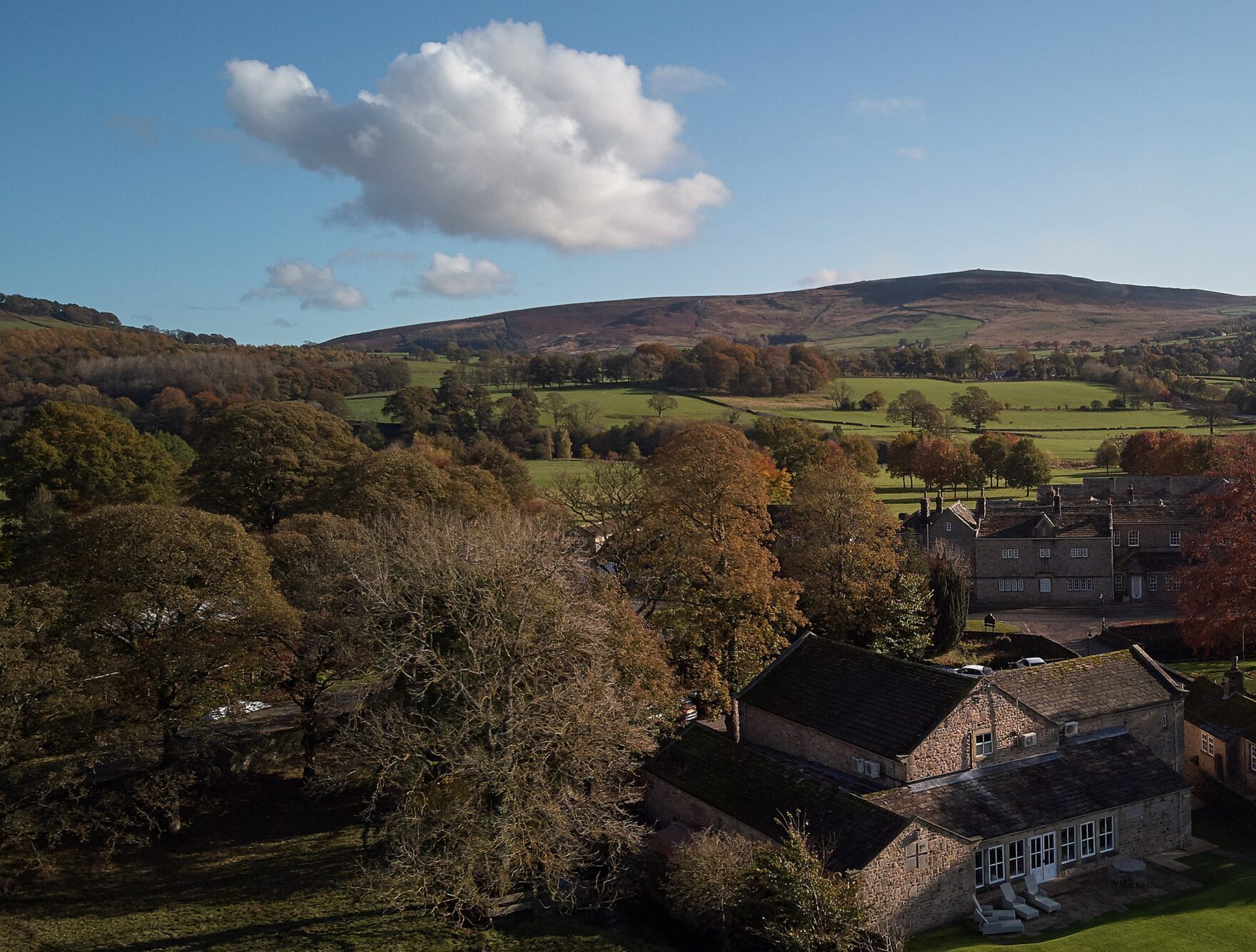 Autumn trees over Devonshire Arms