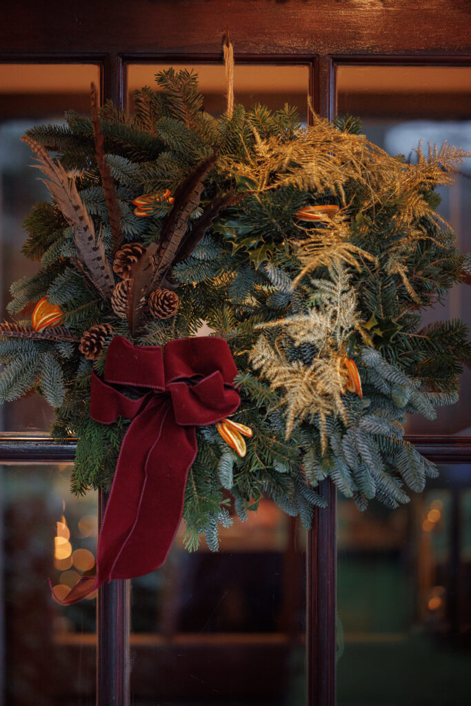 Christmas wreath on a door