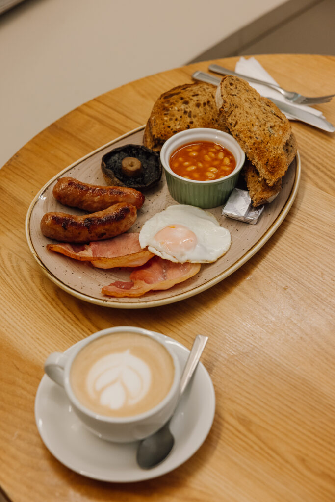 Full English Breakfast and a Cappuccino