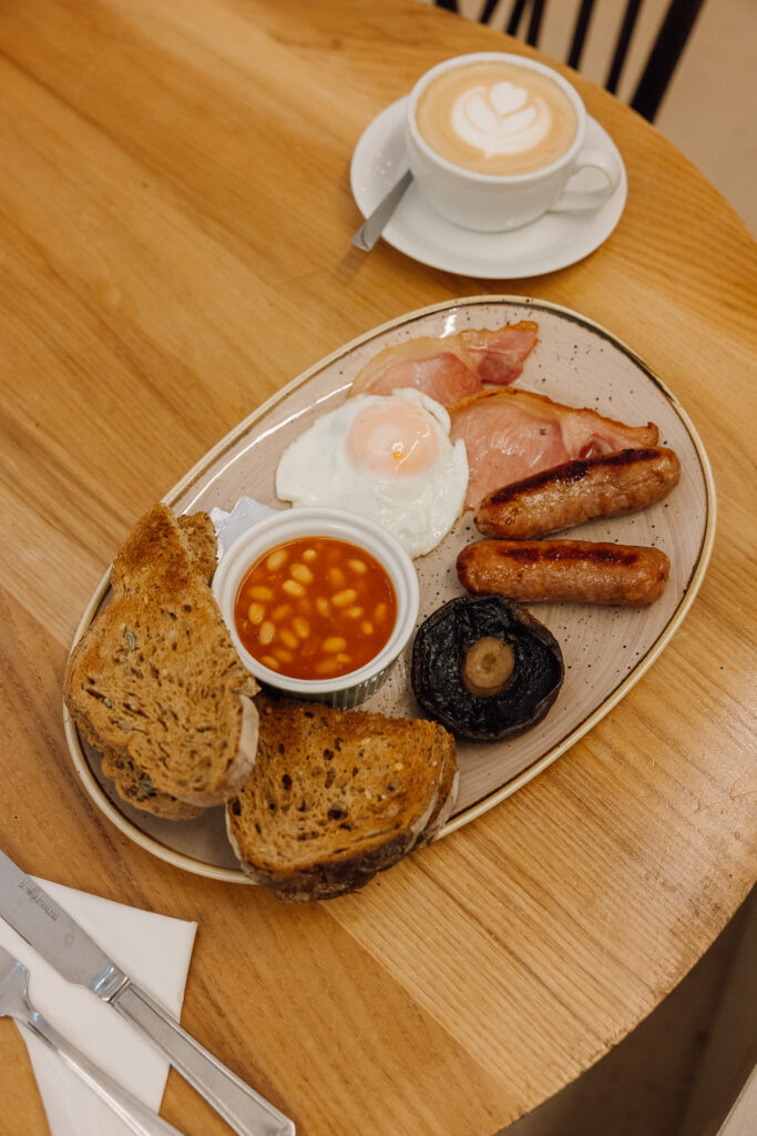 Full English Breakfast and a Cappuccino